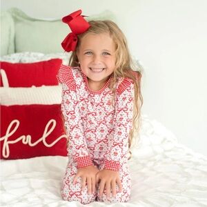 Cecil and Lou Red Knit Nutcracker Ballet Pajamas Size 2T